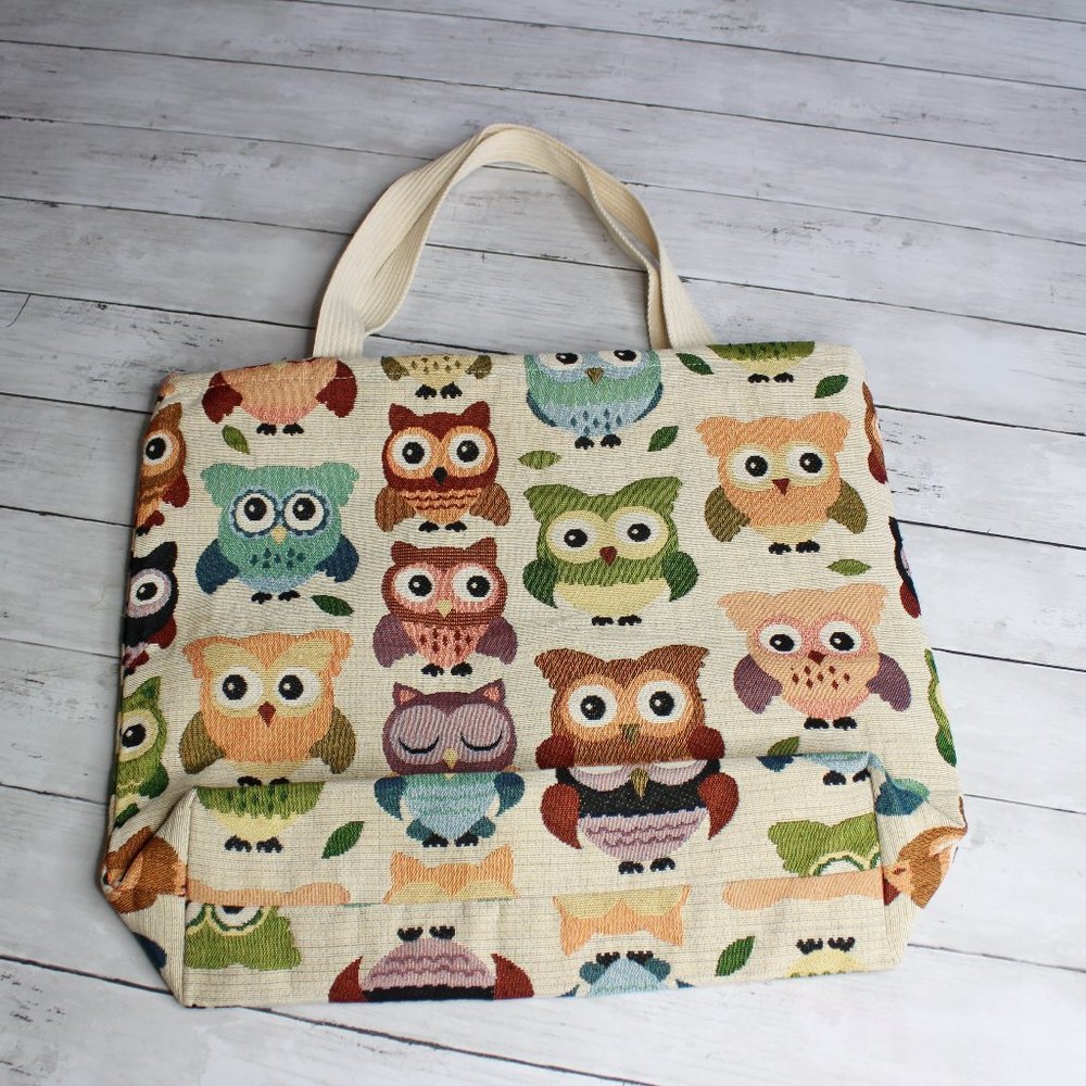 Women's Owl Tapestry Tote Bag Shoulder Handbag